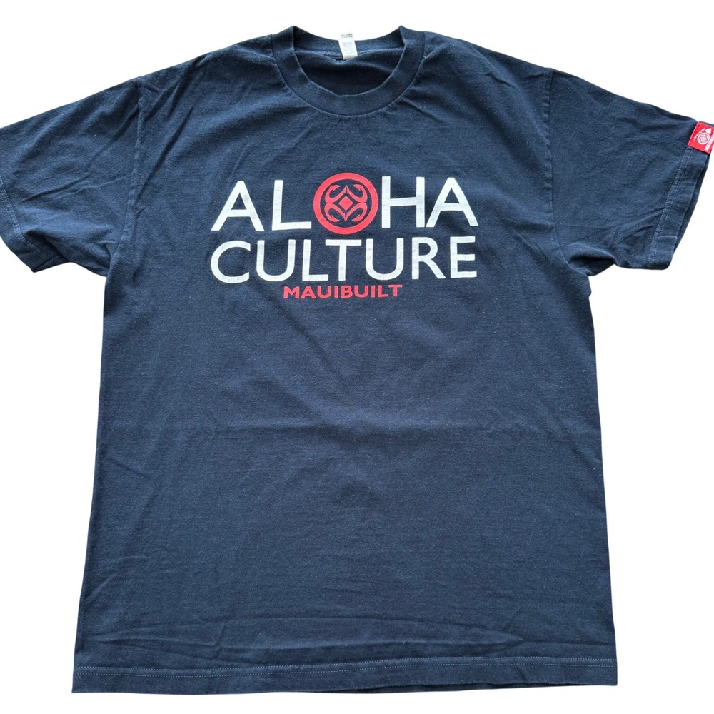 Maui Built Mens Graphic T Shirt Aloha Culture Hawaii Size L Surf Beach Fish Hook